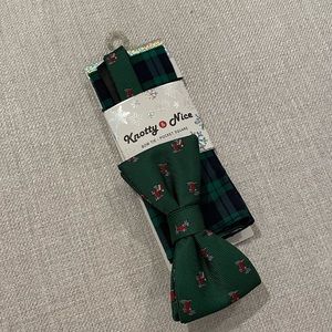 Knotty and nice dog holiday bow toe and pocket square